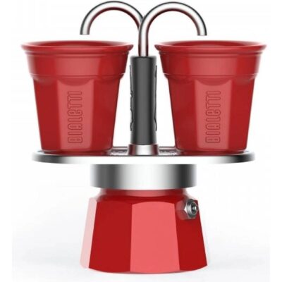 BIALETTI set Mini Express + 2 bicc. červená